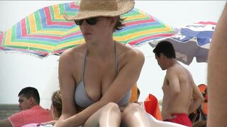 Juicy Nudist Girl Topless showing perfect boobs on nude beach in public 1083