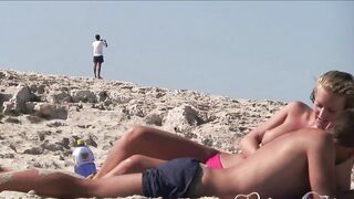 Juicy Nudist Girl Topless showing perfect boobs on nude beach in public 1154