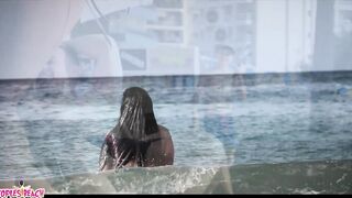 Juicy Nudist Girl Topless showing perfect boobs on nude beach in public 1236