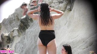 Juicy Nudist Girl Topless showing perfect boobs on nude beach in public 1334