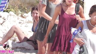 Juicy Nudist Girl Topless showing perfect boobs on nude beach in public 1289