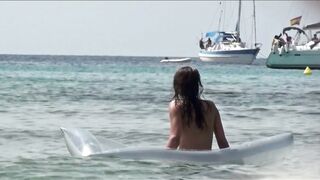 Juicy Nudist Girl Topless showing perfect boobs on nude beach in public 1122