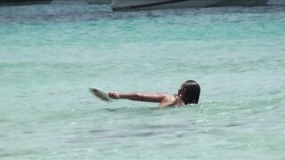 Juicy Nudist Girl Topless showing perfect boobs on nude beach in public 1089