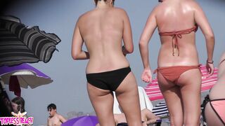 Juicy Nudist Girl Topless showing perfect boobs on nude beach in public 1311