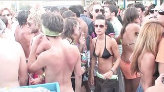 Juicy Nudist Girl Topless showing perfect boobs on nude beach in public 1135