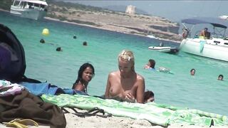 Juicy Nudist Girl Topless showing perfect boobs on nude beach in public 1094