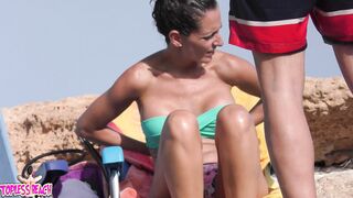 Juicy Nudist Girl Topless showing perfect boobs on nude beach in public 1275