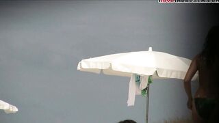 Juicy Nudist Girl Topless showing perfect boobs on nude beach in public 1130