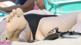 Juicy Nudist Girl Topless showing perfect boobs on nude beach in public 1616