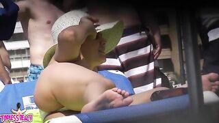 Juicy Nudist Girl Topless showing perfect boobs on nude beach in public 1602