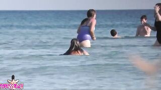 Juicy Nudist Girl Topless showing perfect boobs on nude beach in public 1394