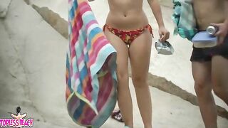 Juicy Nudist Girl Topless showing perfect boobs on nude beach in public 1642