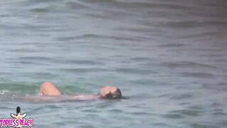 Juicy Nudist Girl Topless showing perfect boobs on nude beach in public 1437