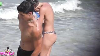 Juicy Nudist Girl Topless showing perfect boobs on nude beach in public 1437