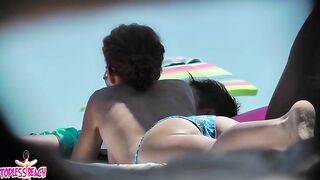 Juicy Nudist Girl Topless showing perfect boobs on nude beach in public 1560