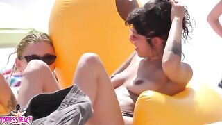 Juicy Nudist Girl Topless showing perfect boobs on nude beach in public 1499