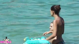 Juicy Nudist Girl Topless showing perfect boobs on nude beach in public 1567