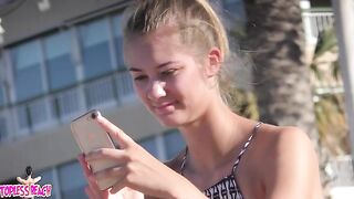 Juicy Nudist Girl Topless showing perfect boobs on nude beach in public 1497