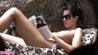 Juicy Nudist Girl Topless showing perfect boobs on nude beach in public 1529