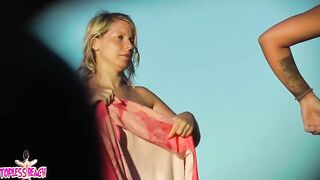 Juicy Nudist Girl Topless showing perfect boobs on nude beach in public 1475