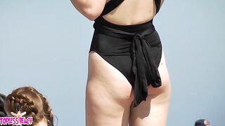 Juicy Nudist Girl Topless showing perfect boobs on nude beach in public 1543