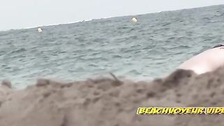 Naturist Babe Nude on Public Beach revealing cunt and tits Voyeurism 445