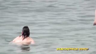 Naturist Babe Nude on Public Beach revealing cunt and tits Voyeurism 441