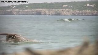 Naturist Babe Nude on Public Beach revealing cunt and tits Voyeurism 566