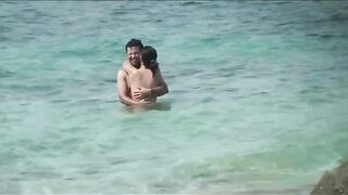 Naturist Babe Nude on Public Beach revealing cunt and tits Voyeurism 430