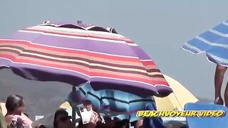 Naturist Babe Nude on Public Beach revealing cunt and tits Voyeurism 503