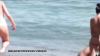 Naturist Babe Nude on Public Beach revealing cunt and tits Voyeurism 416