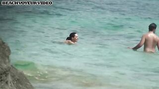 Naturist Babe Nude on Public Beach revealing cunt and tits Voyeurism 551