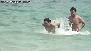 Naturist Babe Nude on Public Beach revealing cunt and tits Voyeurism 551