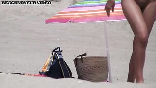 Naturist Babe Nude on Public Beach revealing cunt and tits Voyeurism 643