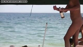 Naturist Babe Nude on Public Beach revealing cunt and tits Voyeurism 652