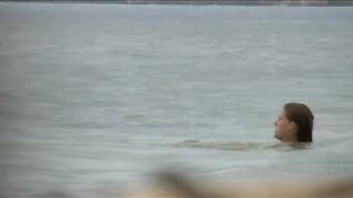 Naturist Babe Nude on Public Beach revealing cunt and tits Voyeurism 434