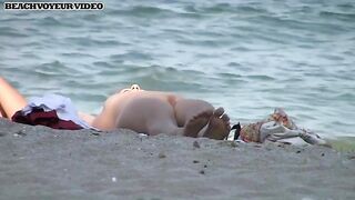 Naturist Babe Nude on Public Beach revealing cunt and tits Voyeurism 597