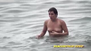 Naturist Babe Nude on Public Beach revealing cunt and tits Voyeurism 472