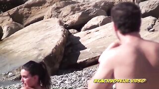 Naturist Babe Nude on Public Beach revealing cunt and tits Voyeurism 449