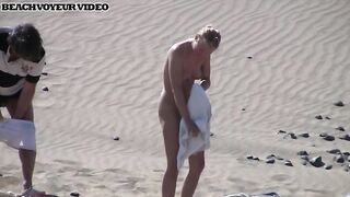 Naturist Babe Nude on Public Beach revealing cunt and tits Voyeurism 627
