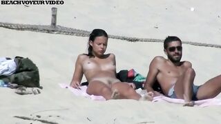 Naturist Babe Nude on Public Beach revealing cunt and tits Voyeurism 577