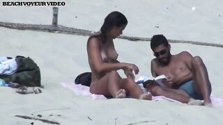 Naturist Babe Nude on Public Beach revealing cunt and tits Voyeurism 577