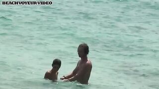 Naturist Babe Nude on Public Beach revealing cunt and tits Voyeurism 560