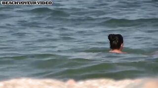 Naturist Babe Nude on Public Beach revealing cunt and tits Voyeurism 672