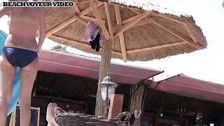 Naturist Babe Nude on Public Beach revealing cunt and tits Voyeurism 634