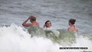 Naturist Babe Nude on Public Beach revealing cunt and tits Voyeurism 631