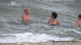 Naturist Babe Nude on Public Beach revealing cunt and tits Voyeurism 631