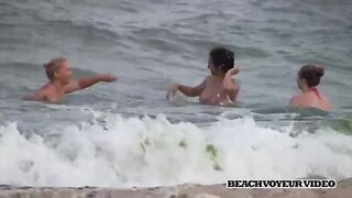 Naturist Babe Nude on Public Beach revealing cunt and tits Voyeurism 631