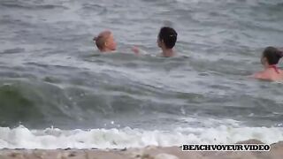 Naturist Babe Nude on Public Beach revealing cunt and tits Voyeurism 631