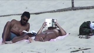 Naturist Babe Nude on Public Beach revealing cunt and tits Voyeurism 435